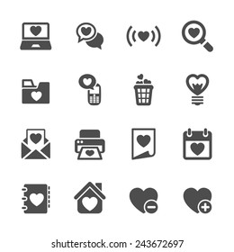 love and valentine for internet icon set, vector eps10.