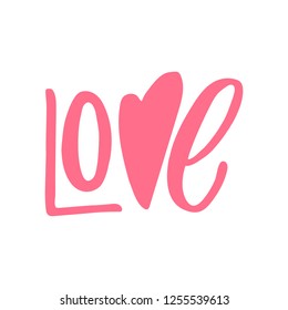 Love - valentine lettering quote.