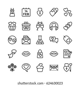 Love and Valentine Line Vector Icons 6