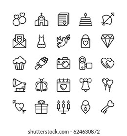 Love and Valentine Line Vector Icons 1