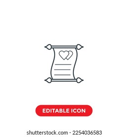love valentine messages editable stroke icon, special valentine's icon