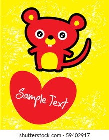 love valentine mouse tag