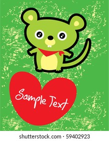 love valentine mouse tag