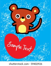 love valentine mouse tag