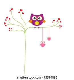 love valentine owl doodle