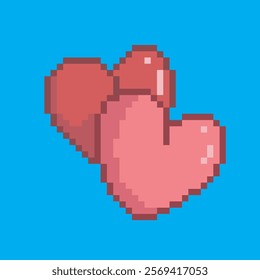 love valentine pixel art, vector illustration on isolated background.