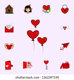 Love, valentine s day, balloon, heart icon. Love icons universal set for web and mobile