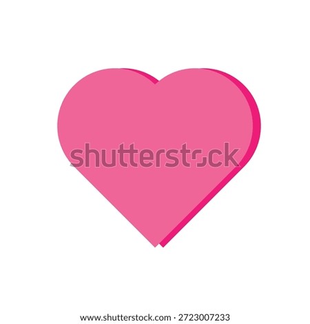 Love and Valentine Set. 2D Paper hearts with hand drawn wings,