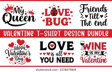 Love Valentine T-shirt Design Bundle