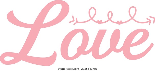Diseño de tipografía de San Valentín de amor sobre fondo aislado transparente blanco liso para tarjeta, camisa, sudadera con capucha, sudadera, ropa, etiqueta, taza, icono, póster o insignia