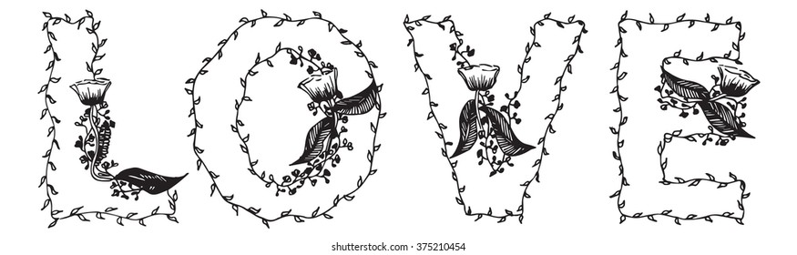 Love Valentine vector white background