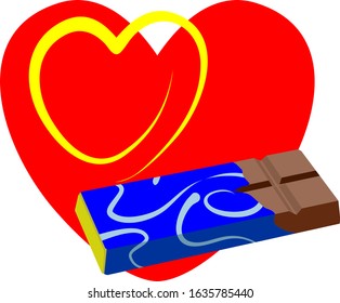 Love Valentine's Chocolate Vector Illustration