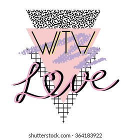 With love - Valentine's day background in retro eighties style 2