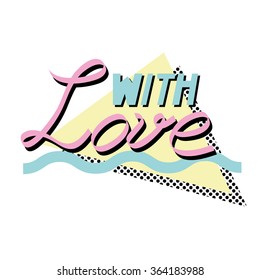 With love -Valentine's day background in retro eighties style 5