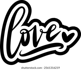 love valentines day black vector graphic design and cut file