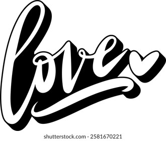 love valentines day black vector graphic design quote 
