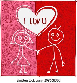 love Valentine's day Boy and girl