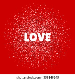 Love. Valentines day card. Vector illustration with colorful hearts. Abstract design element for print, banner or poster.