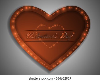 Love. Valentine's Day. Color glowing heart. Declaration of love.