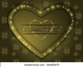 Love. Valentine's Day. Color glowing heart. Declaration of love.