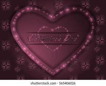 Love. Valentine's Day. Color glowing heart. Declaration of love.