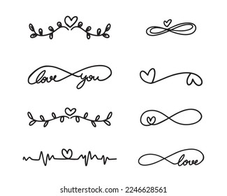 Love and valentine's day elements, objects for decoration. vector graphic design. illustration 