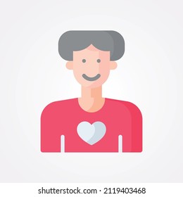 Love and Valentines day Flat Color Vector