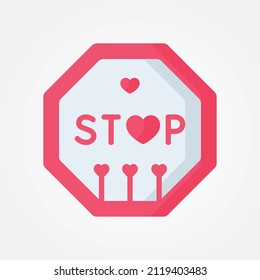 Love and Valentines day Flat Color Vector