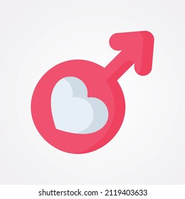 Love and Valentines day Flat Color Vector