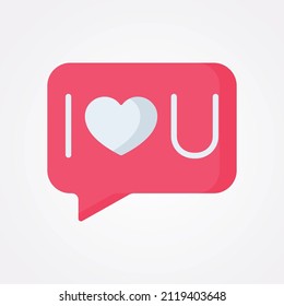 Love and Valentines day Flat Color Vector