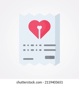 Love and Valentines day Flat Color Vector