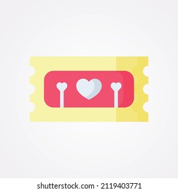 Love and Valentines day Flat Color Vector