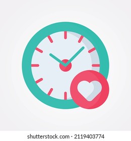 Love and Valentines day Flat Color Vector