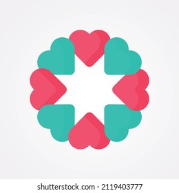 Love and Valentines day Flat Color Vector
