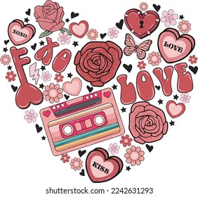 Love Valentine's Day Fot Print Template