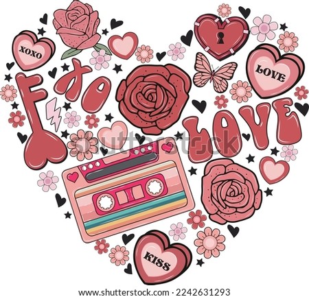 Love Valentine's Day Fot Print Template Stock fotó © 