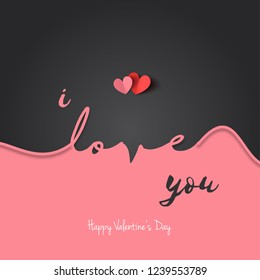 Love for Valentine's Day Layout/Cover. Minimalist Creative Design Concept. Stock Vector Illustration. Modern and Abstract Background