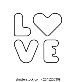 Love and valentines day line universal icon ui ux element sign.