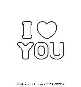 Love and valentines day line universal icon ui ux element sign.