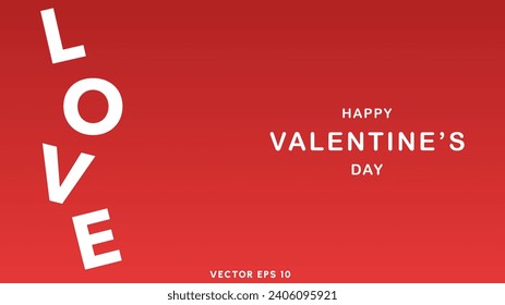 Love in Valentine's Day  on red background , Flat Modern design , illustration Vector EPS 10