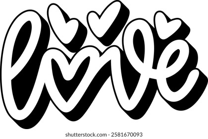 love valentines day quote black vector graphic design and cut file