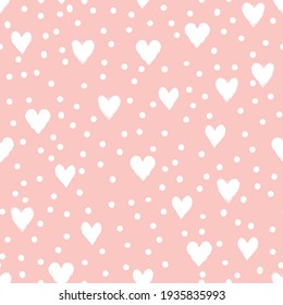 Love Valentine's day seamless background. Love heart tiling backdrop. Romantic seamless pattern with hearts.