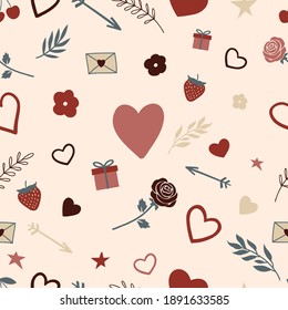 Love Valentine's Day Seamless Vector Pattern