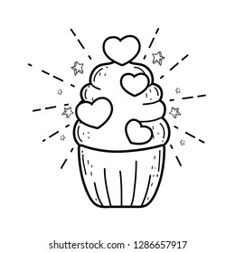 love valentines day sweet cupcake