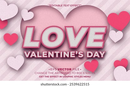 Love Valentine's day text effect editable vector