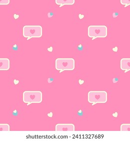 Love and valentine's seamless pattern. Valentine's Day seamless pattern in doodle style. Collection of valentines day backgrounds. Rainbow love made of cute little hearts