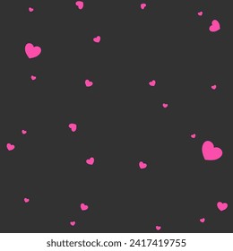 Love and valentine's seamless pattern. Valentine's Day seamless pattern in doodle style. Collection of valentines day backgrounds. Rainbow love made of cute little hearts. Pink heart background.