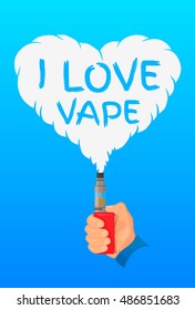 I love vape, logo or symbol design concept. Vector Illustrator.