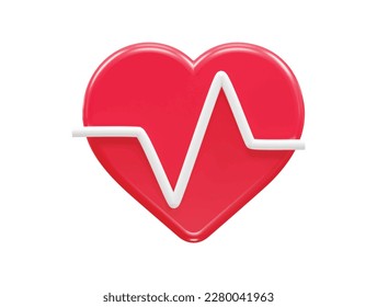 Love vector 3d rendering heart icon