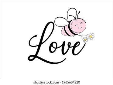 love vector art bee design 